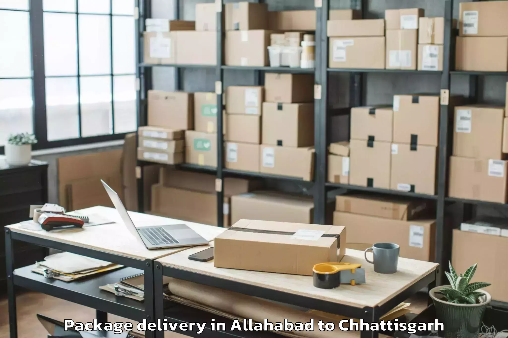 Trusted Allahabad to Op Jindal University Raigarh Package Delivery